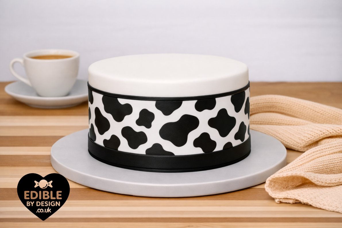 Animal Print Ribbon Border Edging for Cake: Edible Cow, Tiger, Zebra, Giraffe Pattern Cake Decoration on Icing