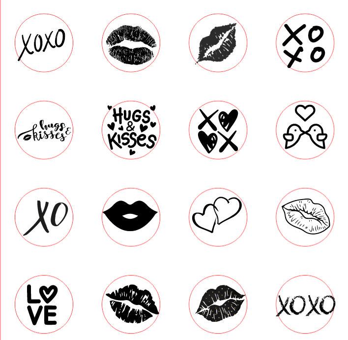 Little Box of Kisses Chocolate M&Ms Printed with various kiss designs Perfect romantic valentine gift present for lovers couples