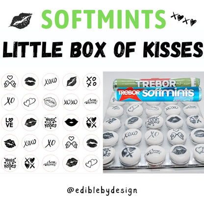 Little Box of Kisses Trebor Softmints Perfect Printed with various kiss designs Perfect romantic valentine gift present for lovers couples