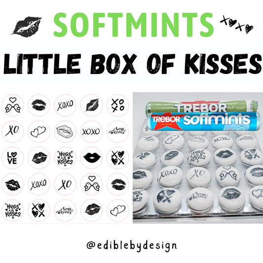 Little Box of Kisses Trebor Softmints Perfect Printed with various kiss designs Perfect romantic valentine gift present for lovers couples