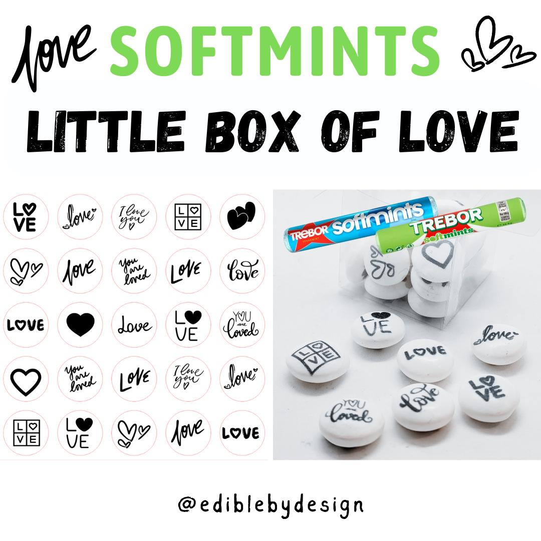 Little Box of Love Trebor Softmints Perfect Printed with various love designs Perfect romantic valentine gift present for lovers couples