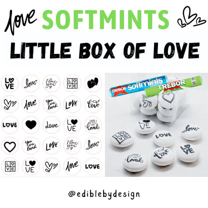 Little Box of Love Trebor Softmints Perfect Printed with various love designs Perfect romantic valentine gift present for lovers couples
