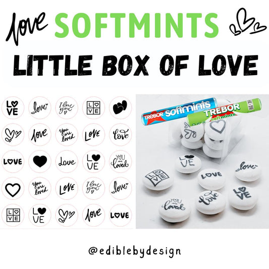 Little Box of Love Trebor Softmints Perfect Printed with various love designs Perfect romantic valentine gift present for lovers couples