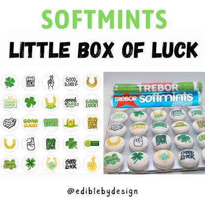 Little Box of Luck Trebor Softmints Perfect Printed with various Good Luck designs Perfect gift for exams, driving tests, operations etc