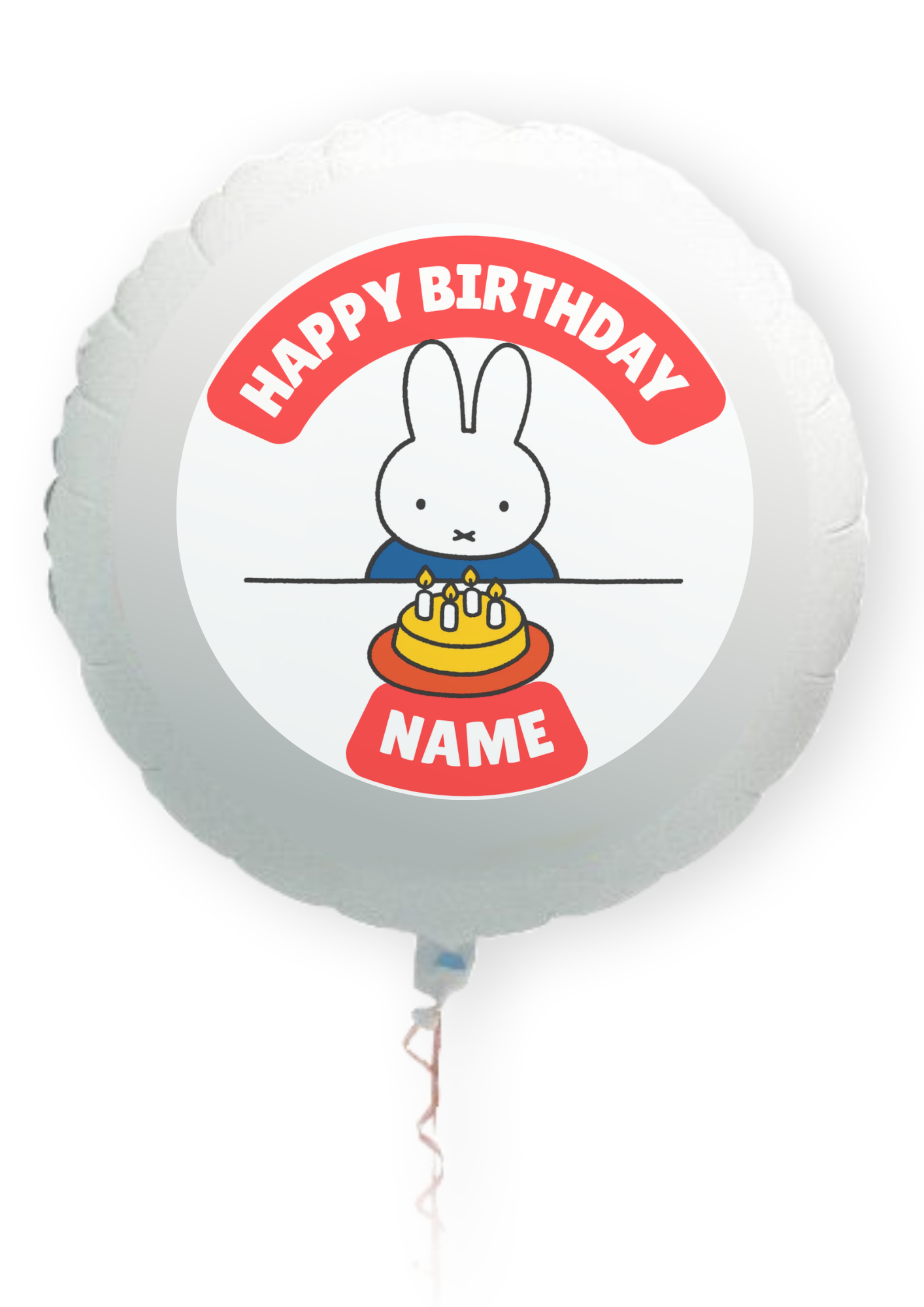 Miffy Theme Birthday Cake Toppers Edible Circles Personalised Name and Age Matching Stickers Balloon Invitations Pack
