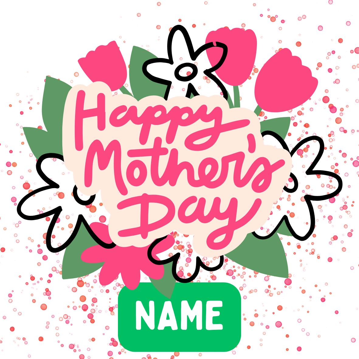 Mothers Day Flowers Personalised Cake Toppers matching Foil Balloon option