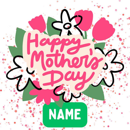 Mothers Day Flowers Personalised Cake Toppers matching Foil Balloon option