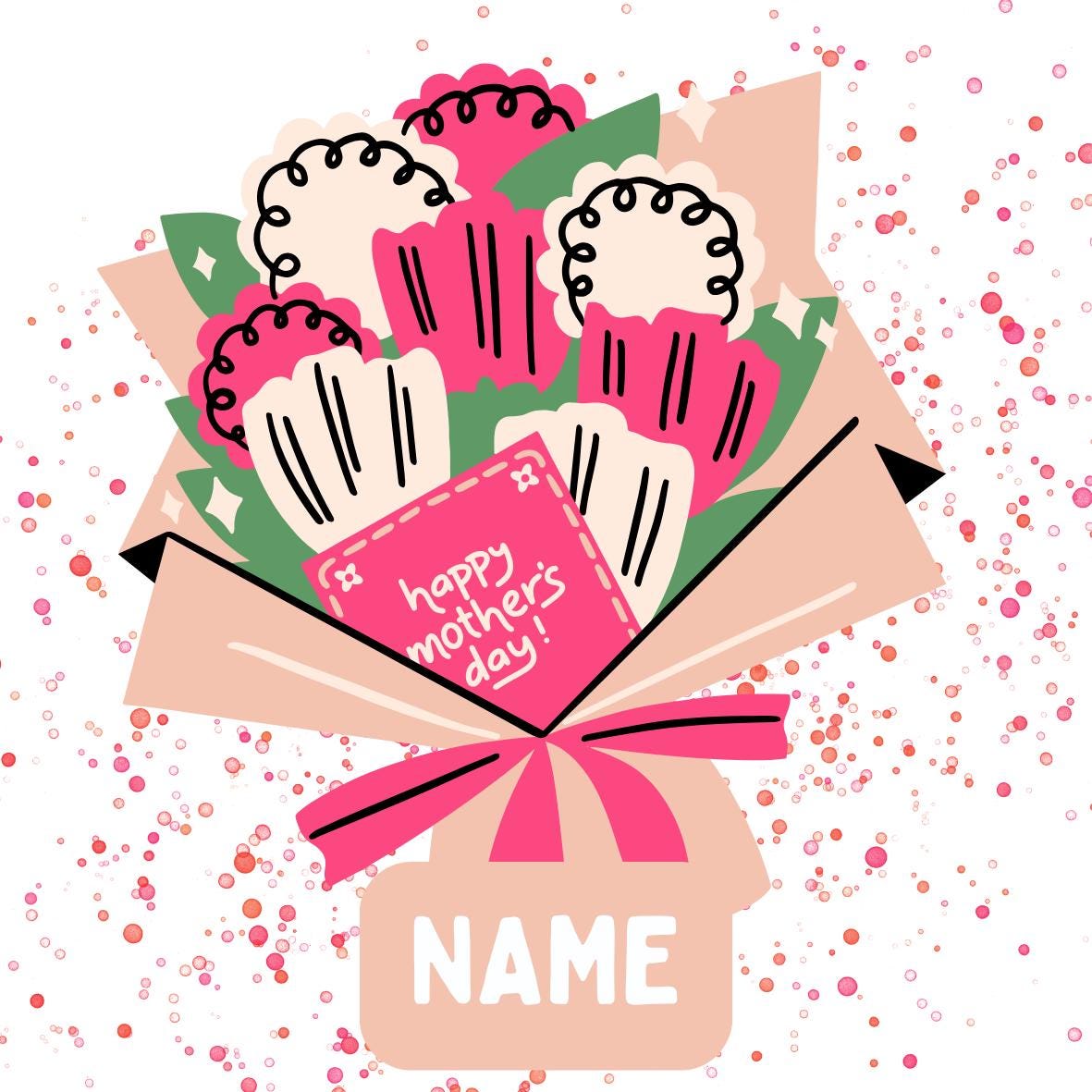 Mothers Day Flowers Personalised Cake Toppers matching Foil Balloon option