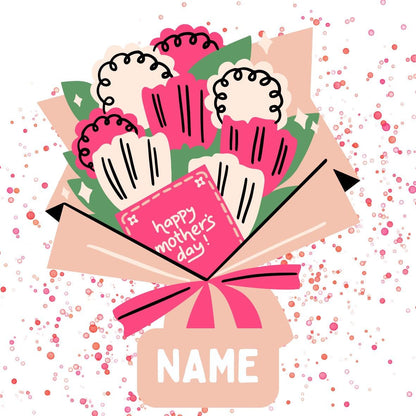 Mothers Day Flowers Personalised Cake Toppers matching Foil Balloon option
