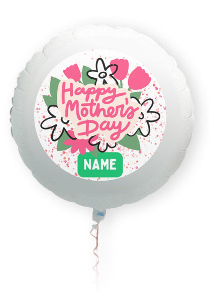 Mothers Day Flowers Personalised Cake Toppers matching Foil Balloon option