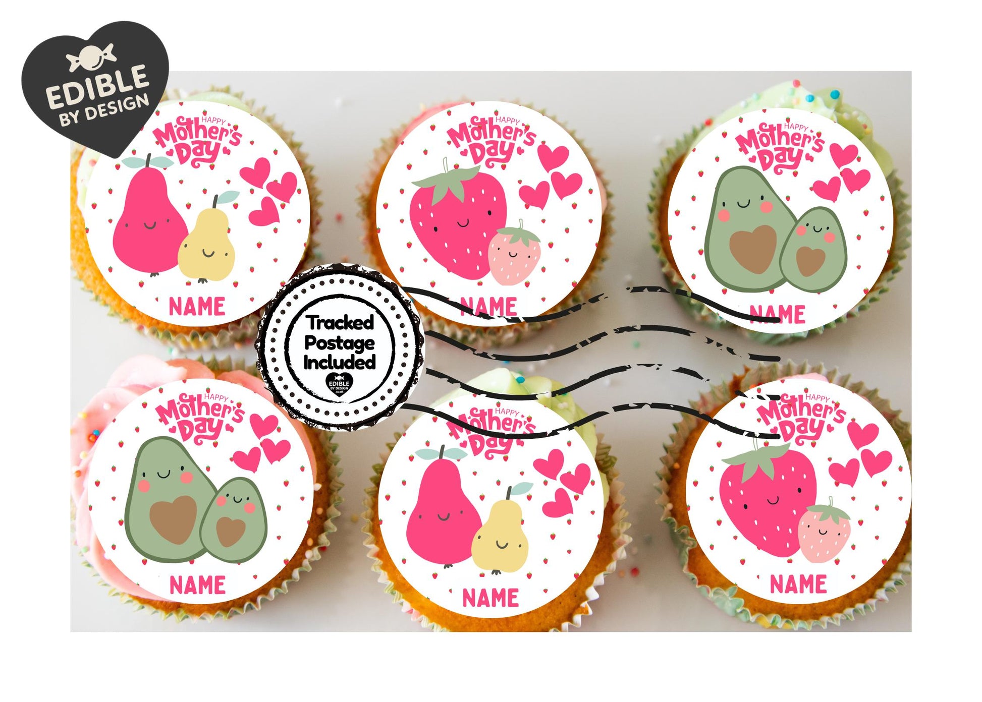 Mothers Day Mum & Baby Personalised Cake Toppers matching Foil Balloon option