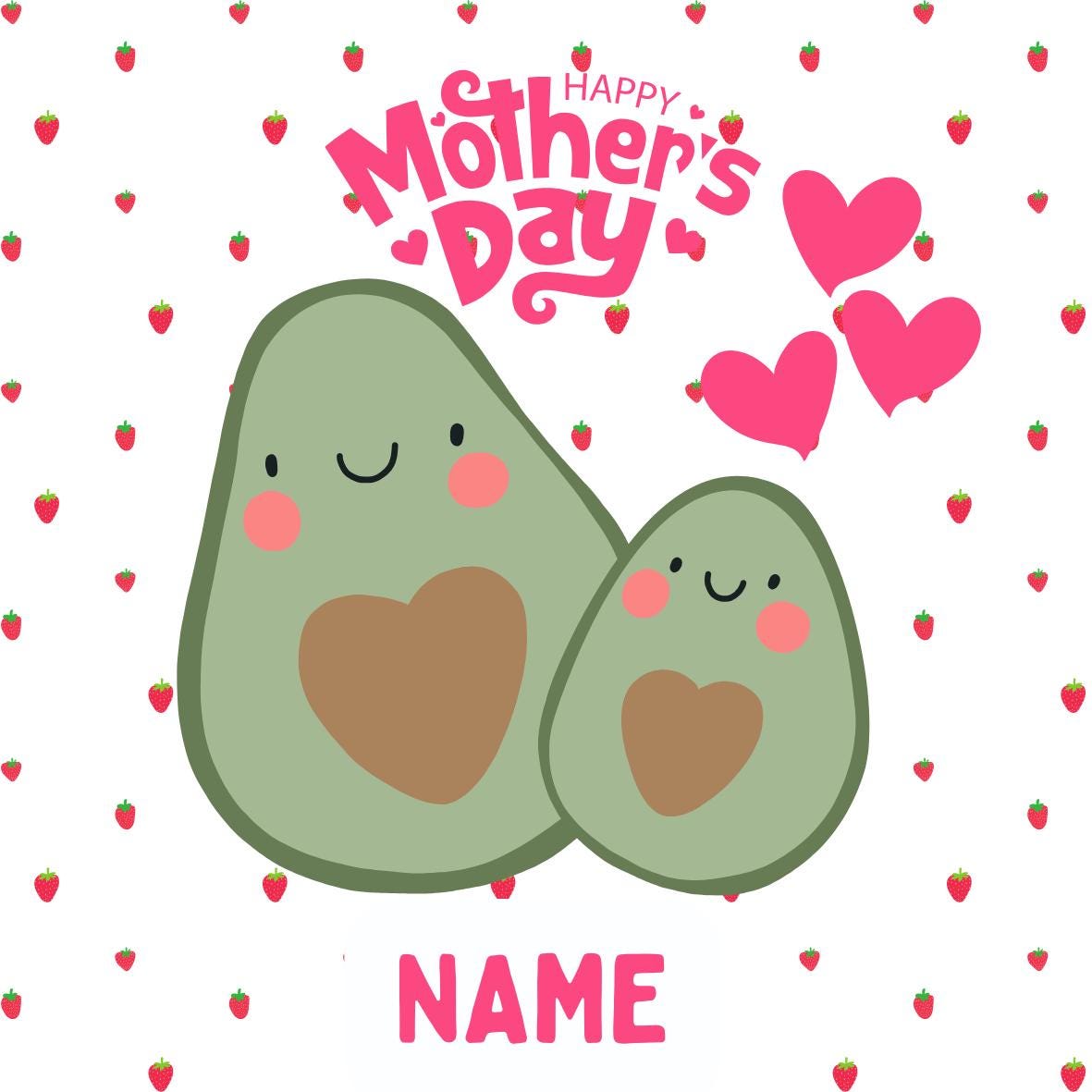 Mothers Day Mum & Baby Personalised Cake Toppers matching Foil Balloon option
