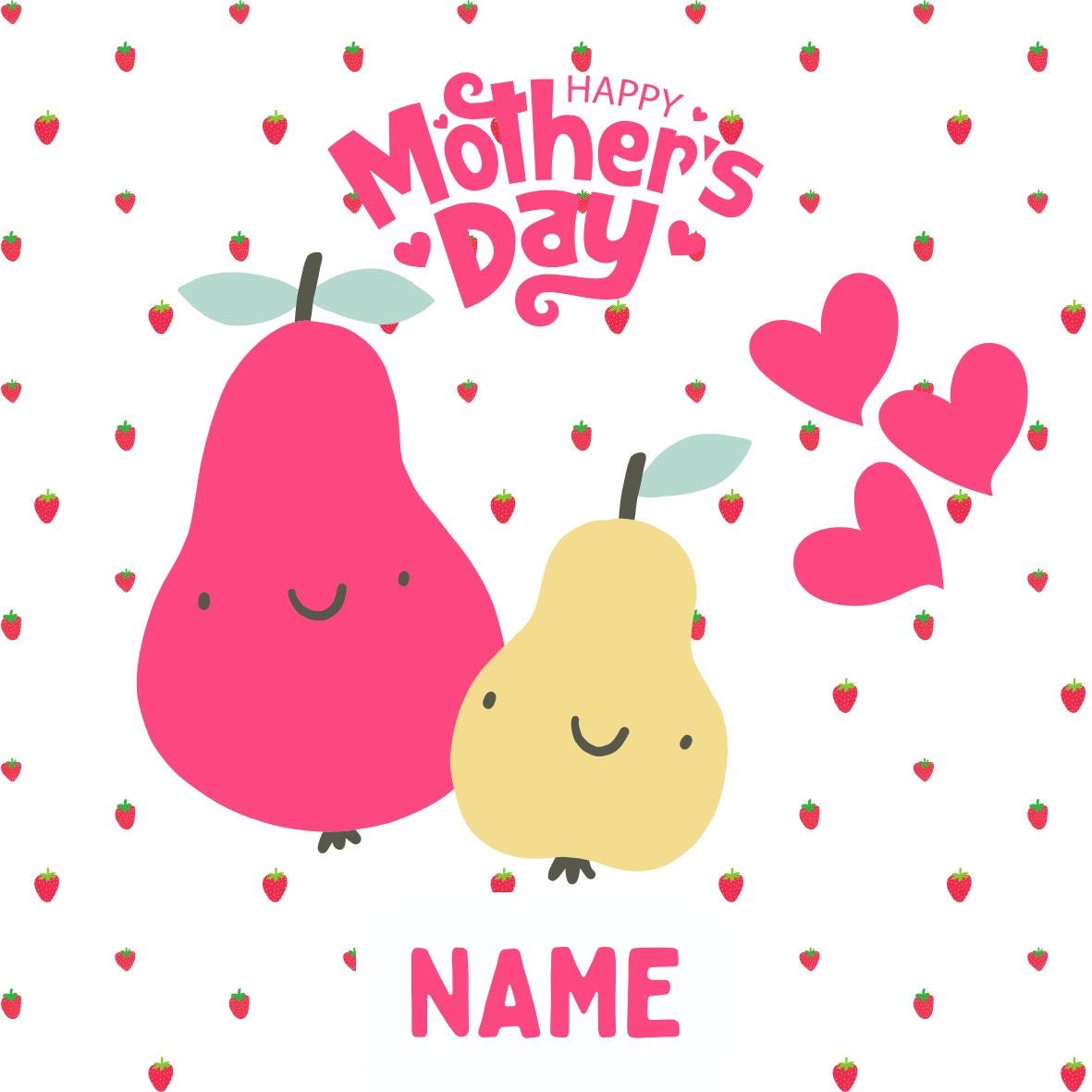 Mothers Day Mum & Baby Personalised Cake Toppers matching Foil Balloon option