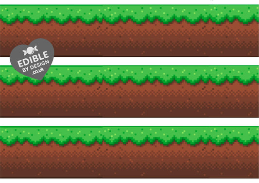 Ocean Road Pixel Ribbon Border Edging for Cake: Edible Decoration on Icing
