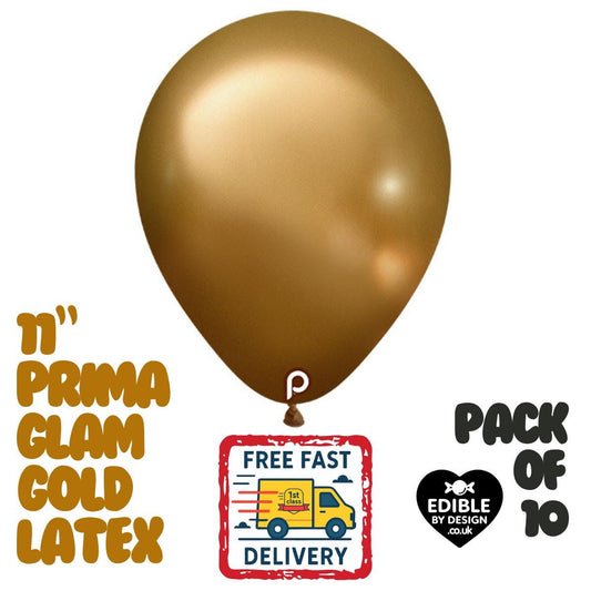 10 Pack Glam Gold Latex Balloons – 11" Helium Air Party Supplies