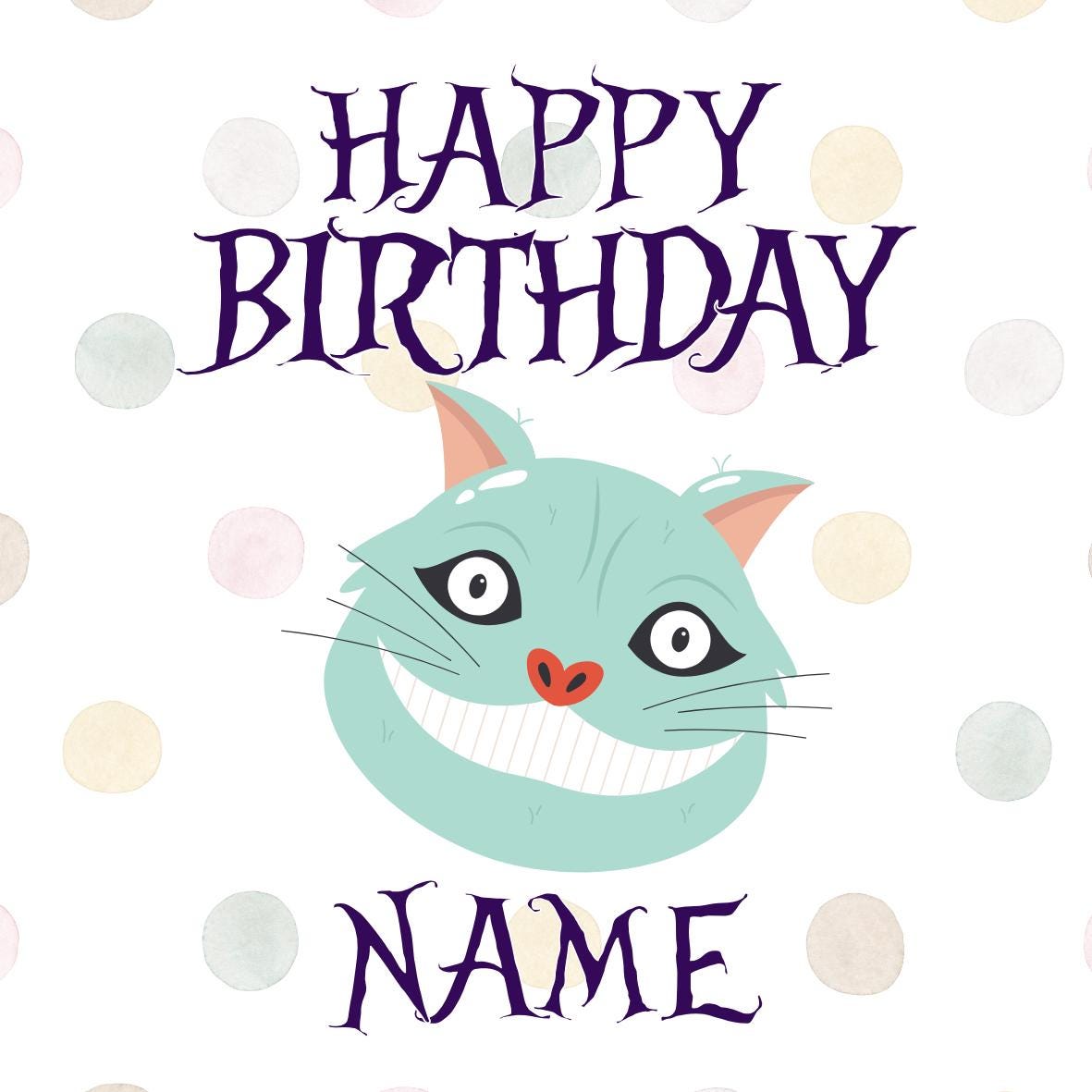 Personalised Alice in Wonderland Birthday Cake Toppers matching Invitations, Stickers, Foil Balloon, Party Pack