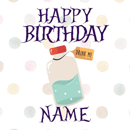 Personalised Alice in Wonderland Birthday Cake Toppers matching Invitations, Stickers, Foil Balloon, Party Pack