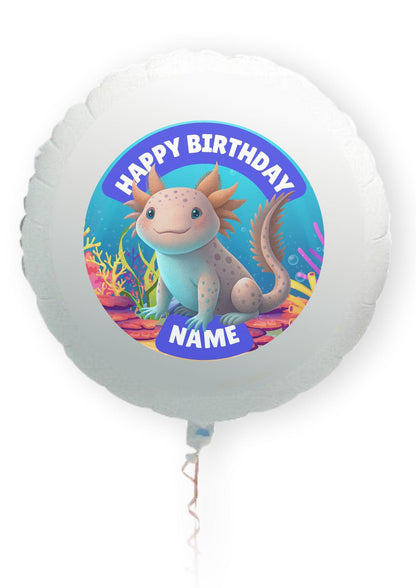 Personalised Axolotl Cake Toppers Icing or Wafer: matching Invitations Stickers Balloon Party Pack