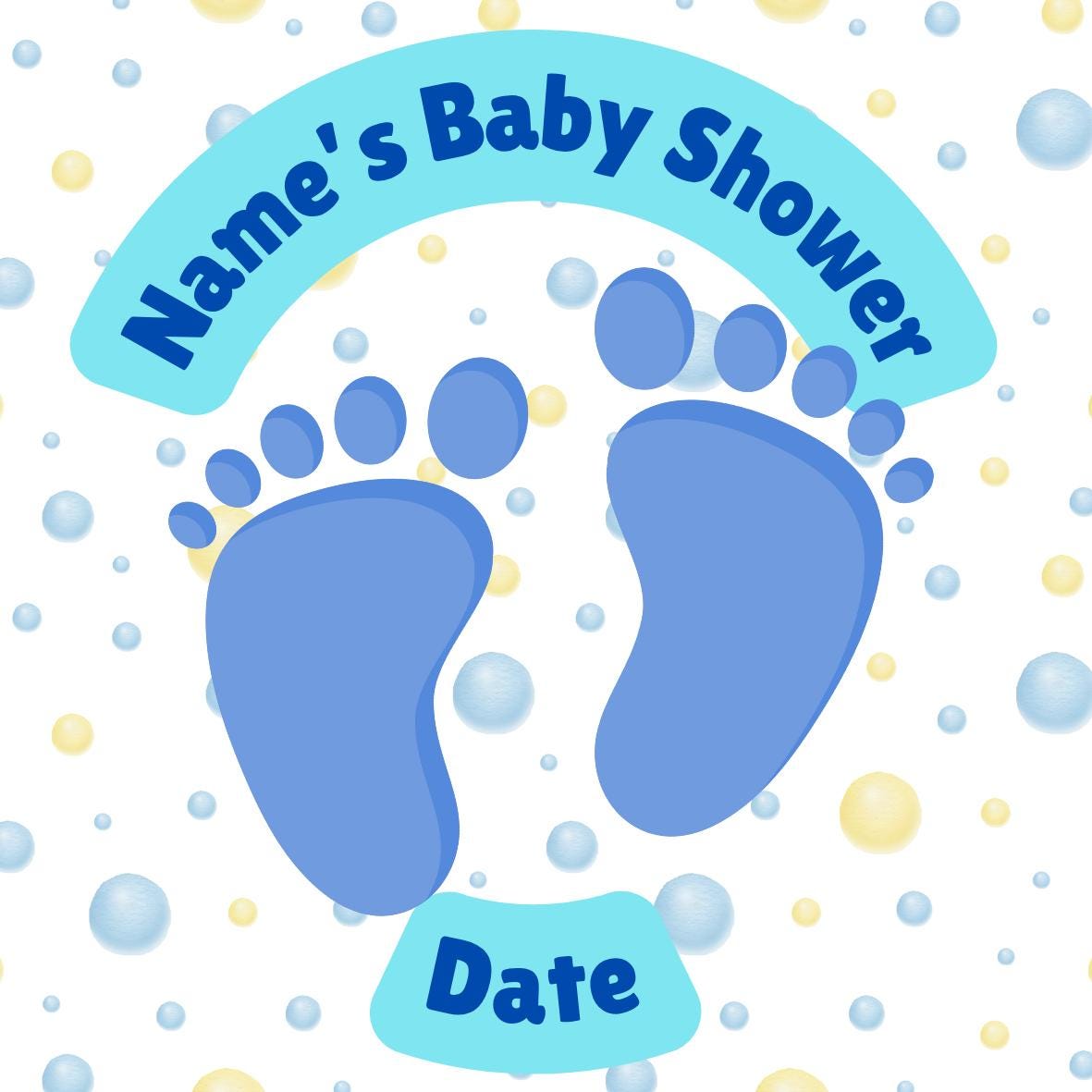 Personalised Baby Boy Shower Cupcake Toppers: Blue Baby Theme, Edible Ink on Icing or Wafer matching Stickers & Balloon available