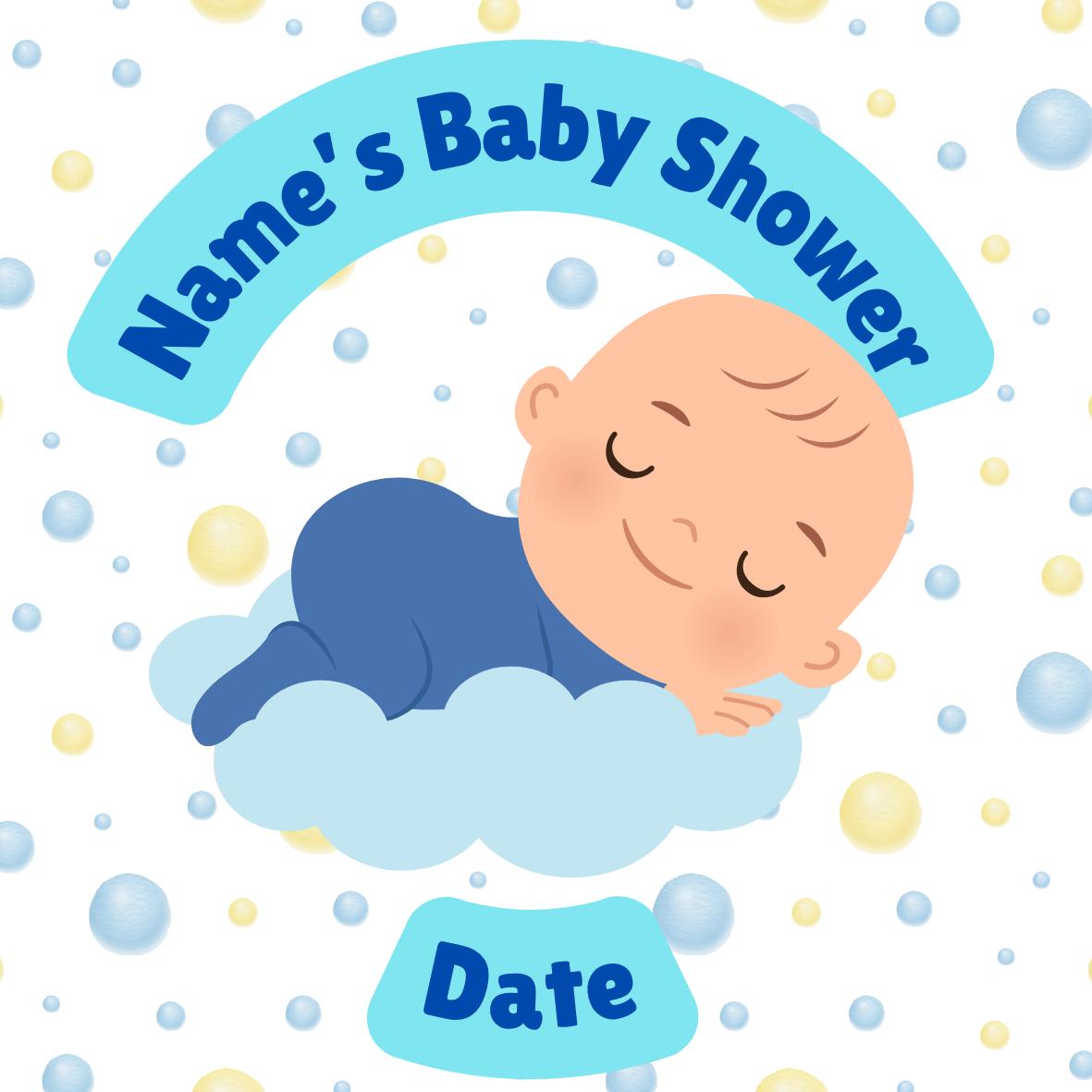 Personalised Baby Boy Shower Cupcake Toppers: Blue Baby Theme, Edible Ink on Icing or Wafer matching Stickers & Balloon available