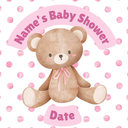 Personalised Baby Shower Cake Toppers: Pink Baby theme on Edible Icing or Wafer matching Stickers Foil Balloon