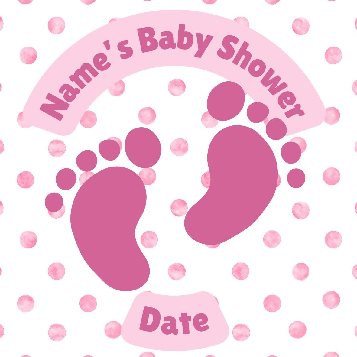 Personalised Baby Shower Cake Toppers: Pink Baby theme on Edible Icing or Wafer matching Stickers Foil Balloon
