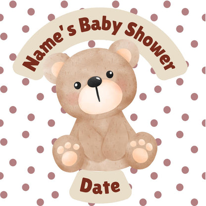Personalised Baby Shower Cupcake Toppers: Neutral Cream, Edible Ink on Icing or Wafer