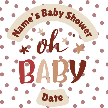 Personalised Baby Shower Cupcake Toppers: Neutral Cream, Edible Ink on Icing or Wafer