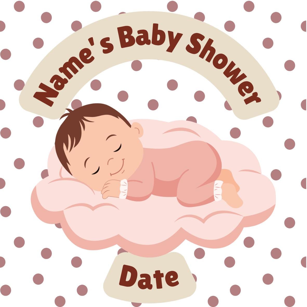 Personalised Baby Shower Cupcake Toppers: Neutral Cream, Edible Ink on Icing or Wafer