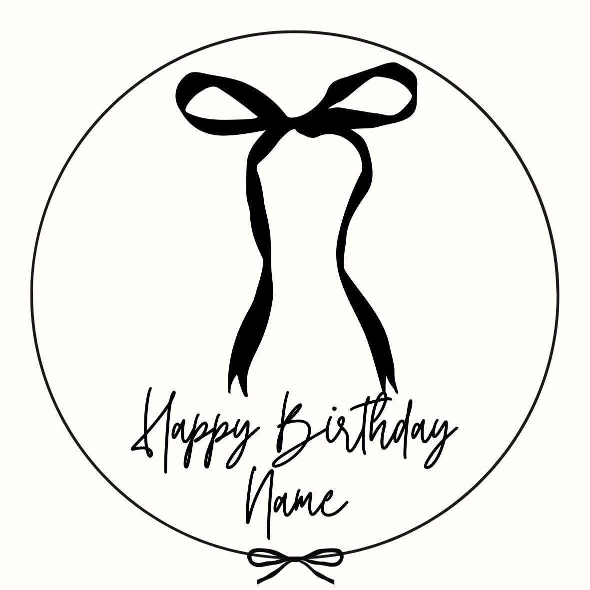 Personalised Birthday Cake Toppers: Black Ribbon Bow Designs matching Invitations Stickers Balloon Party Pack