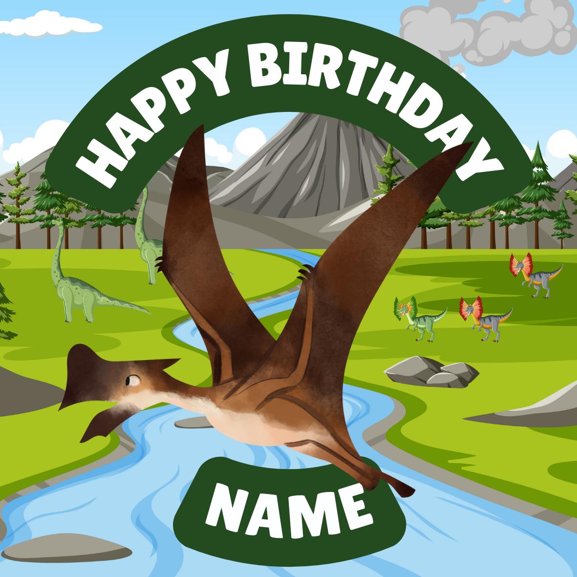 Personalised Dinosaur Happy Birthday Cake Toppers matching Invitations Stickers Balloon Party Pack