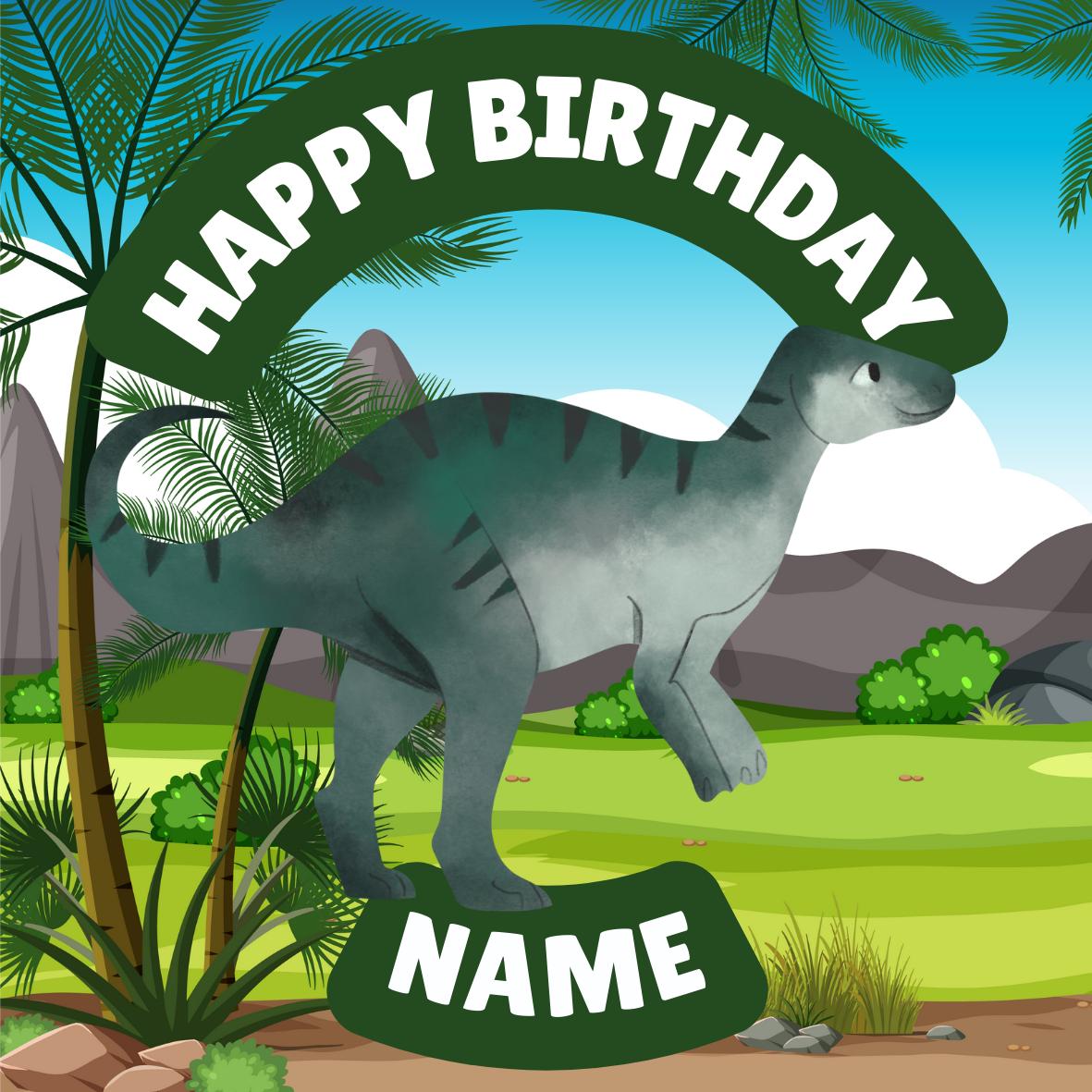 Personalised Dinosaur Happy Birthday Cake Toppers matching Invitations Stickers Balloon Party Pack