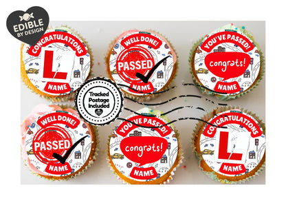 Personalised Driving Test Pass Cake Toppers Edible Ink - matching Balloon available