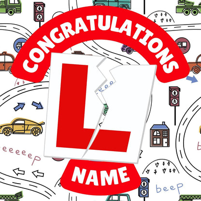 Personalised Driving Test Pass Cake Toppers Edible Ink - matching Balloon available