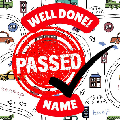 Personalised Driving Test Pass Cake Toppers Edible Ink - matching Balloon available