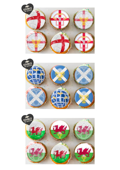 Personalised England/Wales/Scotland Football Cake Toppers: Edible Cake Decorations in Icing or Wafer