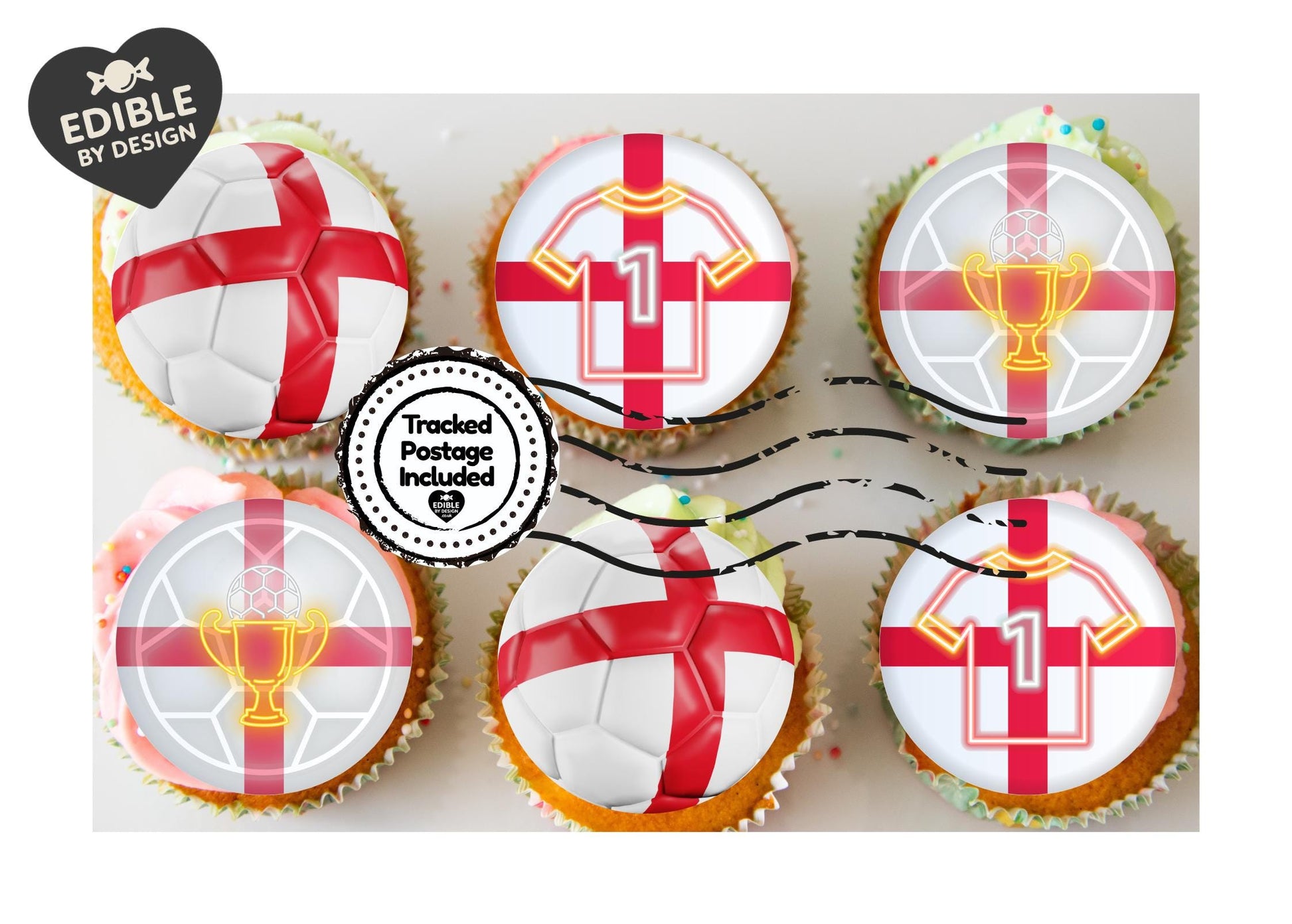Personalised England/Wales/Scotland Football Cake Toppers: Edible Cake Decorations in Icing or Wafer