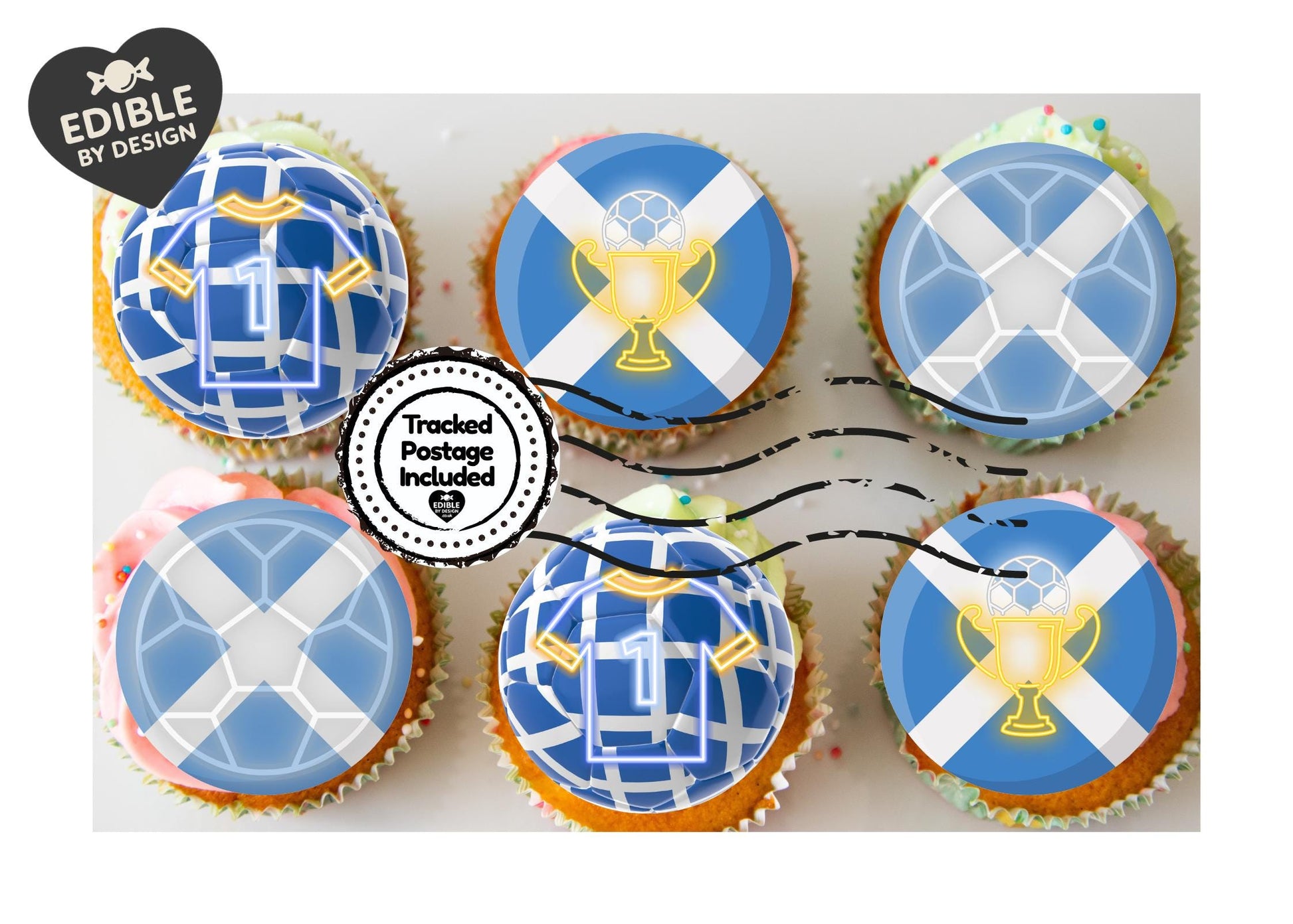 Personalised England/Wales/Scotland Football Cake Toppers: Edible Cake Decorations in Icing or Wafer