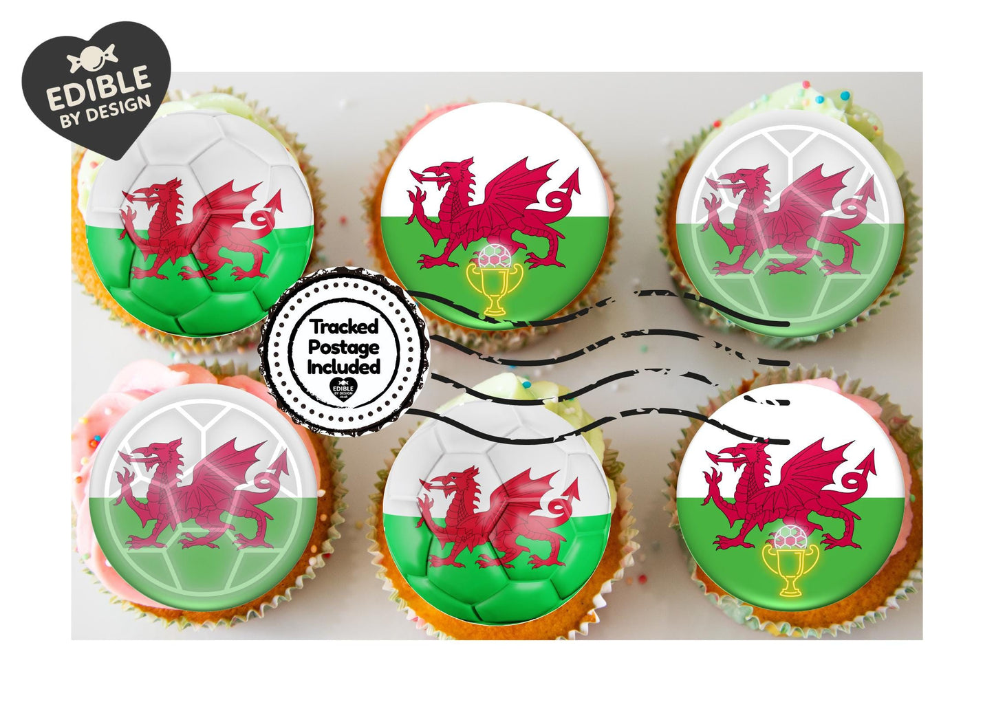 Personalised England/Wales/Scotland Football Cake Toppers: Edible Cake Decorations in Icing or Wafer
