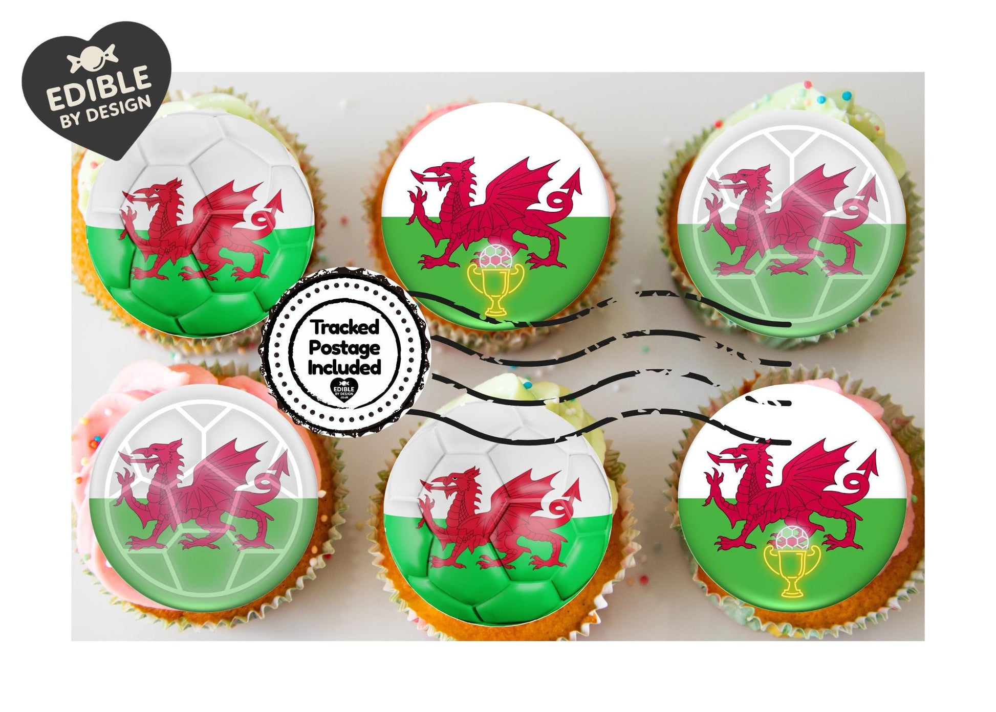 Personalised England/Wales/Scotland Football Cake Toppers: Edible Cake Decorations in Icing or Wafer