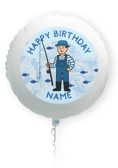 Personalised Fishing Cake Toppers: Edible Icing or Wafer - Stickers, Invitations, Foil Balloon