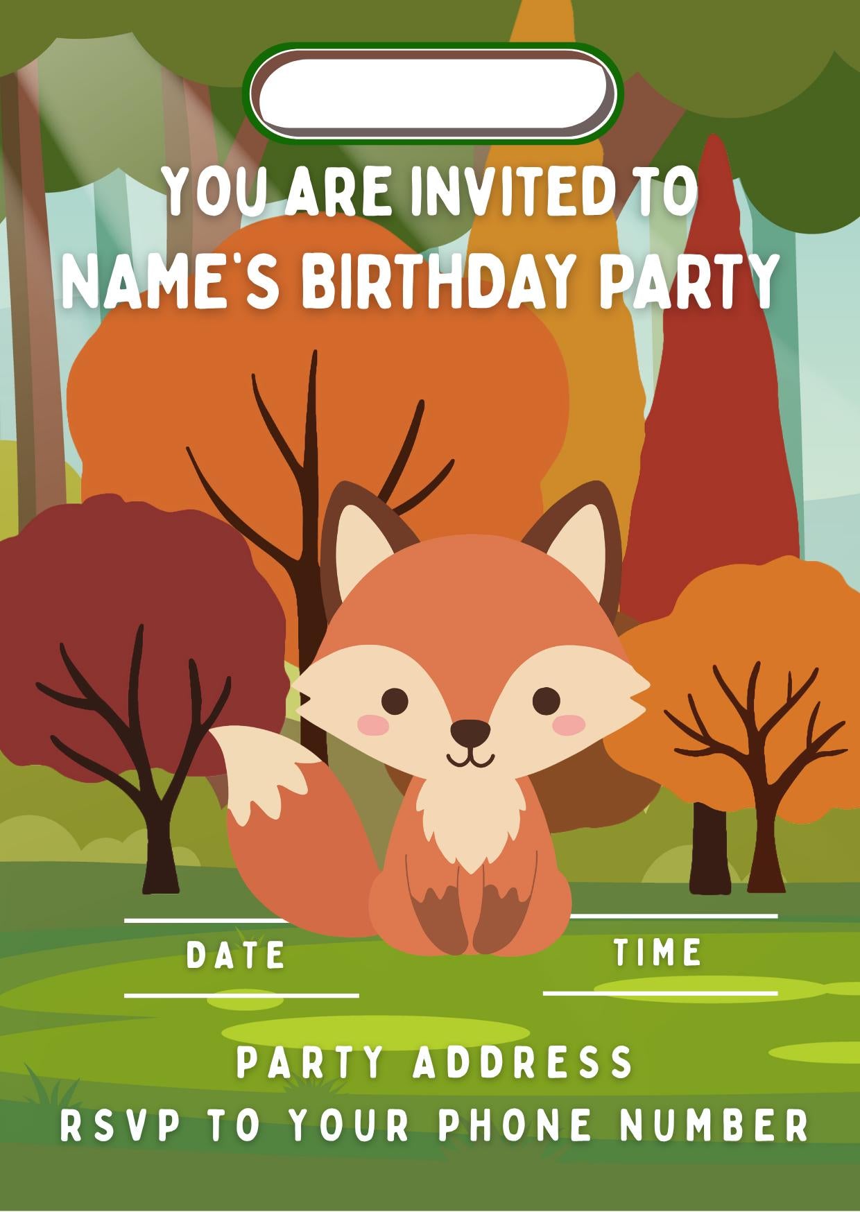 Personalised Forest Animal Cake Toppers: Edible Icing or Wafer matching Invitations Stickers Balloon Party Pack