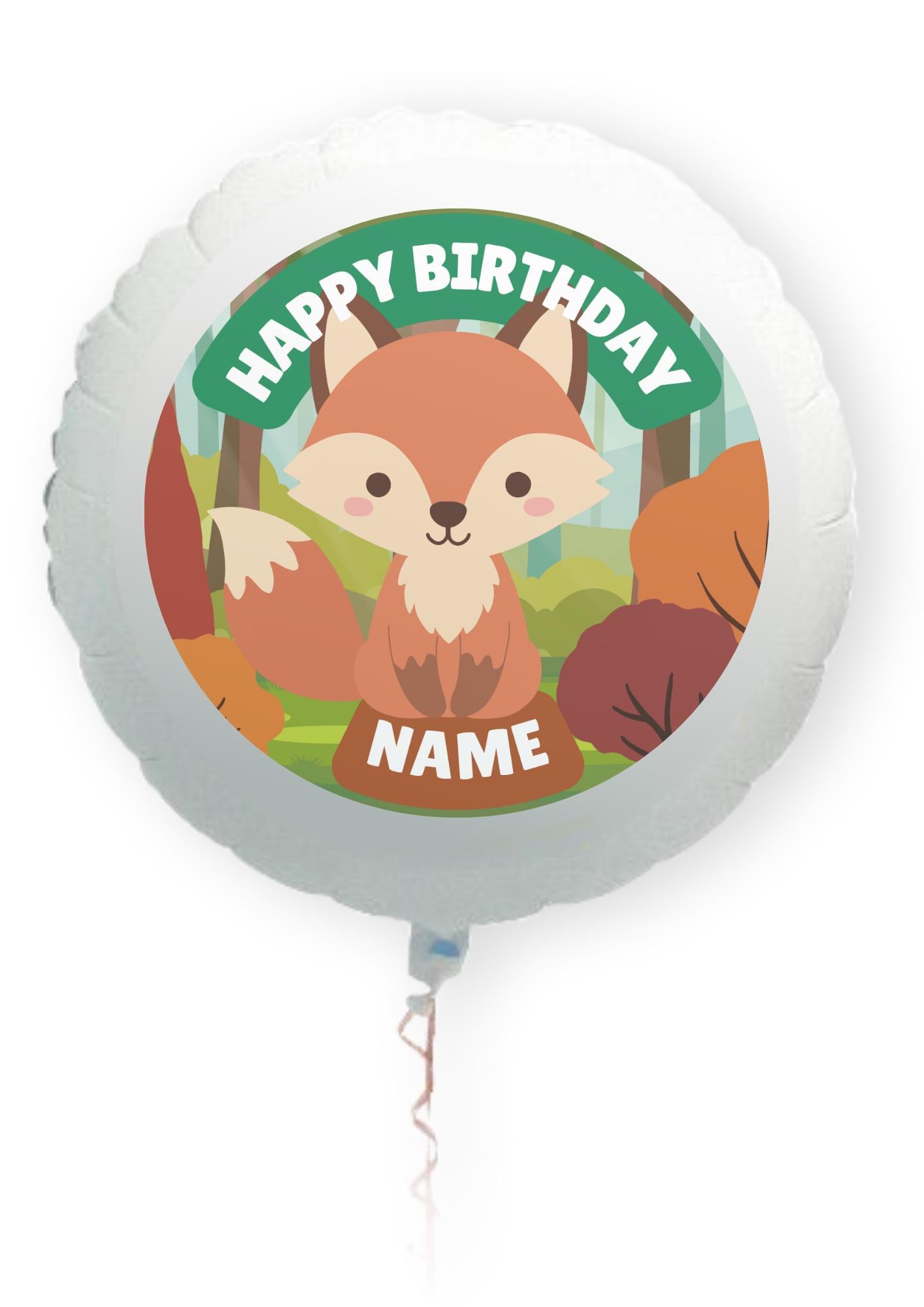 Personalised Forest Animal Cake Toppers: Edible Icing or Wafer matching Invitations Stickers Balloon Party Pack