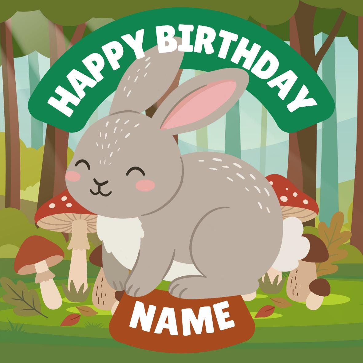 Personalised Forest Animal Cake Toppers: Edible Icing or Wafer matching Invitations Stickers Balloon Party Pack