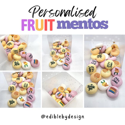 Personalised Fruit Mentos: Edible Images Printed on Sweets Ideal Birthday Gift
