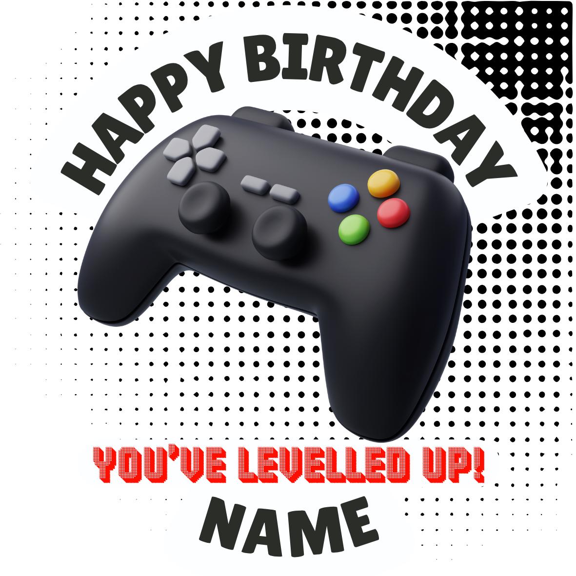 Personalised Gamer Theme Birthday Cake Toppers Edible matching Invitations Stickers Balloon Party Pack