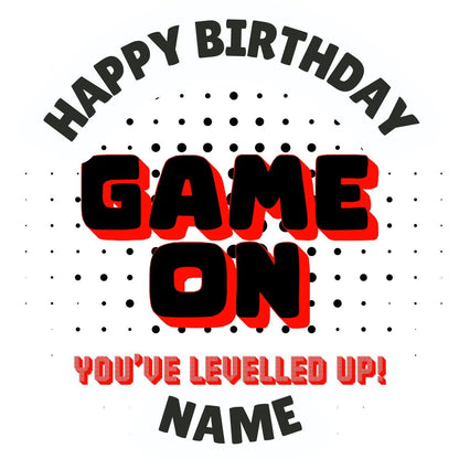 Personalised Gamer Theme Birthday Cake Toppers Edible matching Invitations Stickers Balloon Party Pack
