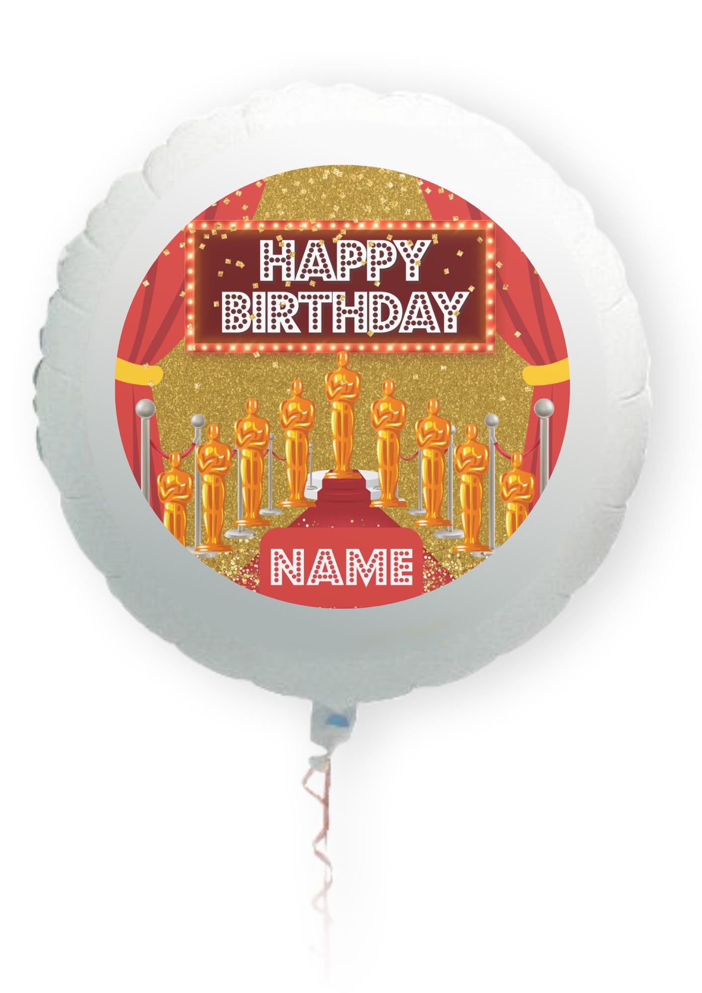 Personalised Hollywood Theme Cake Toppers: Red Carpet Oscar Theme Icing or Wafer matching Invitations Stickers Balloon & Party Pack