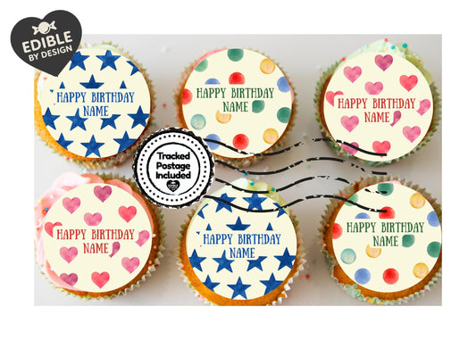 Personalised Inspired by Emma Bridgewater Cake Toppers: Edible Icing or Wafer, Stickers, Invites, Balloon and Party Pack