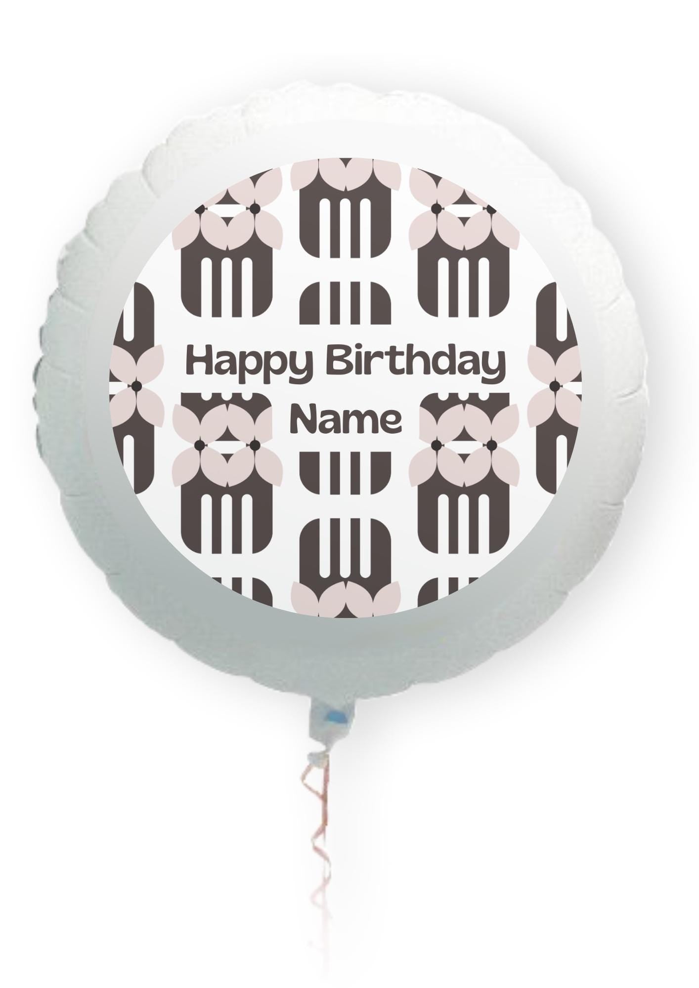 Personalised Mid Century Design Cake Toppers: Edible Icing or Wafer, Stickers, Invites, Balloon and Party Pack